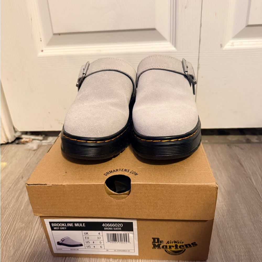 Dr. Martens Light Gray Brooklyn Mule Loafers